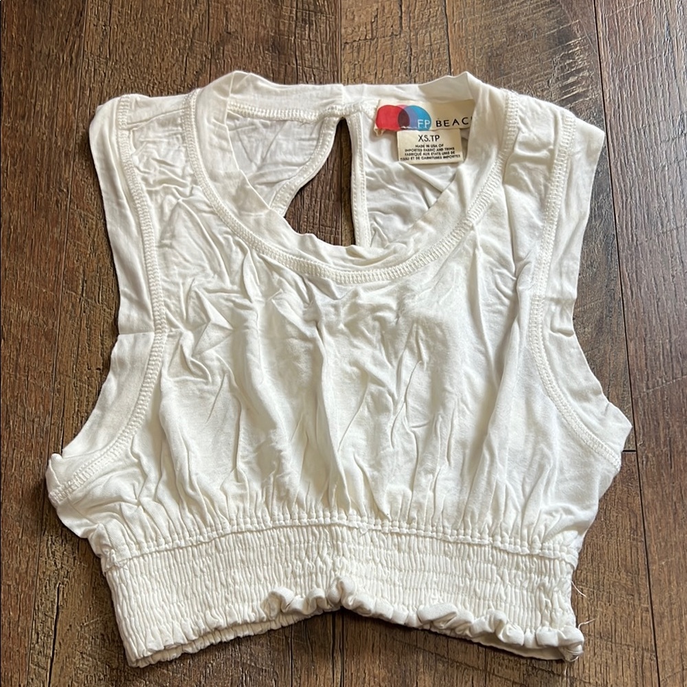 FP Movement by Free People White Cropped Tank Top
